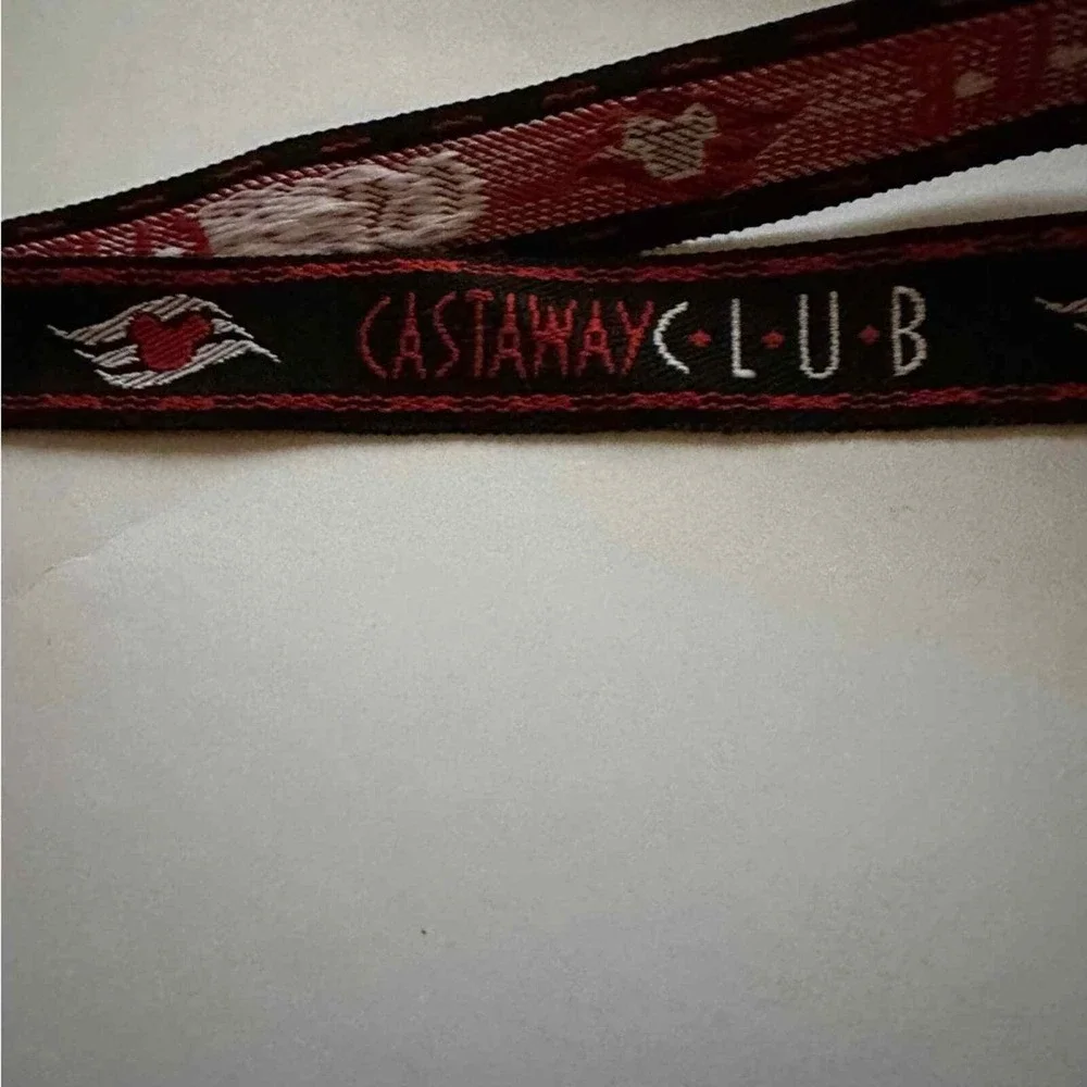 Disney Castaway Club Lanyard Black Red White Authentic Cruise Line Exclusive DCL